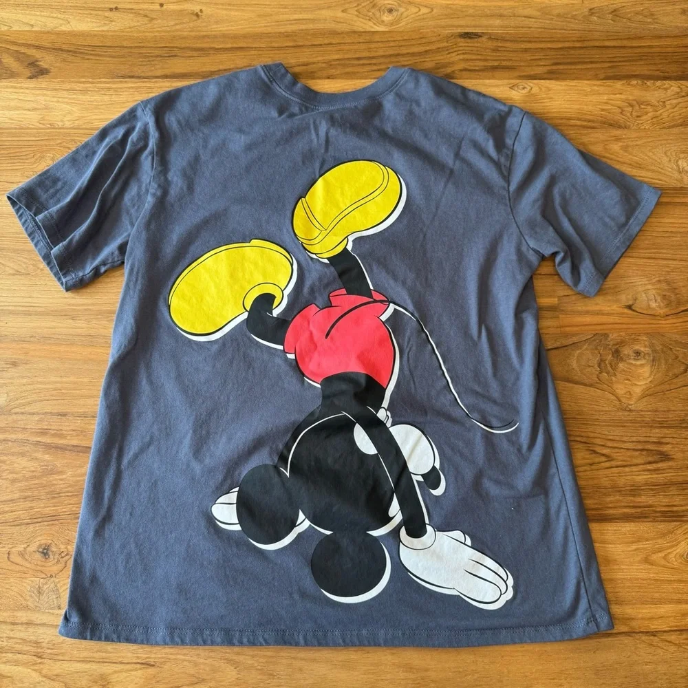 Disney Shirt Kids’ Large 11-13 Grey Mickey Mouse Oh Boy Handstand Short Sleeve